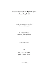 Enzymatic Hydrolysis and Peptide Mapping of Potato Pulp Protein