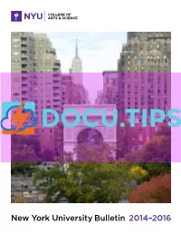NYU CAS Bulletin 2014-2016