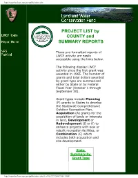 PROJECT LIST by COUNTY and SUMMARY REPORTS