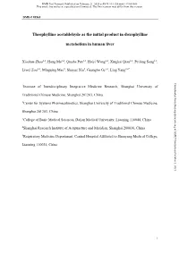 Theophylline Acetaldehyde As the Initial Product in Doxophylline
