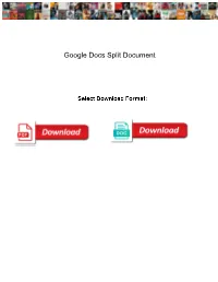 Google Docs Split Document