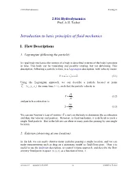 Introduction to Basic Principles of Fluid Mechanics