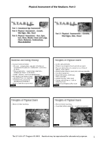 Physical Assessment of the Newborn: Part 2