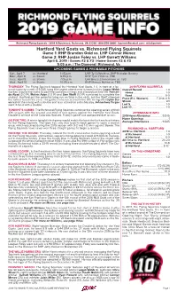 Richmond Flying Squirrels Game Notes