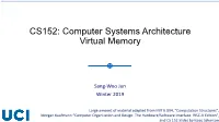 CS152: Computer Systems Architecture Virtual Memory