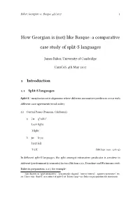 How Georgian Is (Not) Like Basque: a Comparative Case Study of Split-S