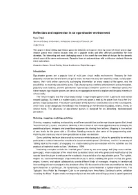 Reflection and Expression in an Ego-Shooter Environment