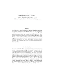 The Quantum IO Monad Thorsten Altenkirch and Alexander S