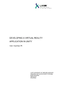 Developing a Virtual Reality Application in Unity