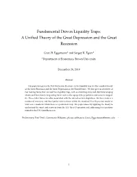 Fundamental Driven Liquidity Traps: a Unified Theory of the Great