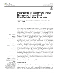 Insights Into Mucosal Innate Immune Responses in House Dust Mite-Mediated Allergic Asthma