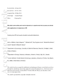 Microbial Communities and Nutrient