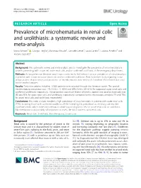 Prevalence of Microhematuria in Renal Colic and Urolithiasis: a Systematic Review and Meta-Analysis