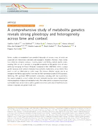 A Comprehensive Study of Metabolite Genetics Reveals Strong Pleiotropy and Heterogeneity Across Time and Context
