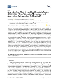 Analysis of the Most Severe Flood Events in Turkey (1960–2014): Which Triggering Mechanisms and Aggravating Pathways Can Be Identiﬁed?