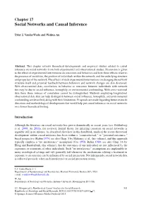Chapter 17 Social Networks and Causal Inference