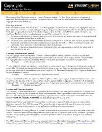 Copyrights Quick Reference Series