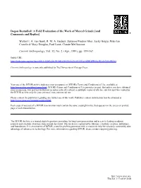 Dogon Restudied: a Field Evaluation of the Work of Marcel Griaule [And Comments and Replies]