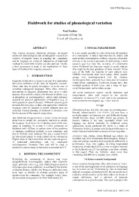 Fieldwork for Studies of Phonological Variation
