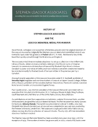 History of Stephen Leacock Associates and the Leacock