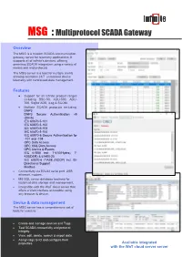 MSG : Multiprotocol SCADA Gateway