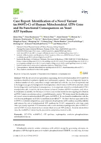 Of Human Mitochondrial ATP6 Gene and Its Functional Consequences on Yeast ATP Synthase