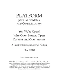 Platform – Journal of Media and Communication