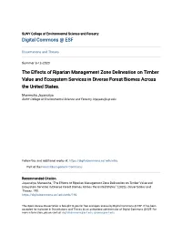 The Effects of Riparian Management Zone Delineation on Timber Value and Ecosystem Services in Diverse Forest Biomes Across the United States