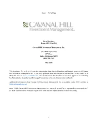 (Form ADV, Part 2A) Cavanal Hill