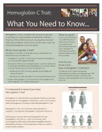 Hemoglobin C Trait: What You Need to Know