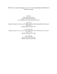Language As a Source of Inner Grounding and Flexibility in Abstract Concepts