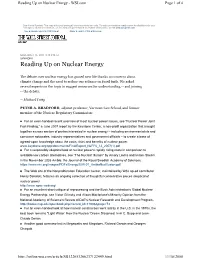 Reading up on Nuclear Energy - WSJ.Com Page 1 of 4