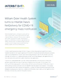 William Osler Health System Turns to Interbit Data's Netdelivery For
