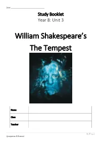 William Shakespeare's the Tempest