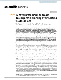 A Novel Proteomics Approach to Epigenetic Profiling of Circulating