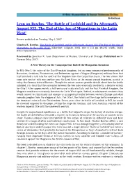 Lyon on Bowlus, 'The Battle of Lechfeld and Its Aftermath, August 955: the End of the Age of Migrations in the Latin West'