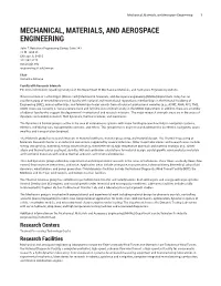 Mechanical, Materials, and Aerospace Engineering 1