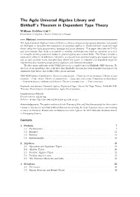 The Agda Universal Algebra Library and Birkhoff's Theorem In