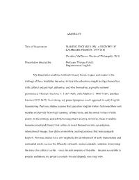 ABSTRACT Title of Dissertation: MAKING ENGLISH LOW: A