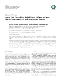 Active Flow Control in a Radial Vaned Diffuser for Surge Margin Improvement: a Multislot Suction Strategy