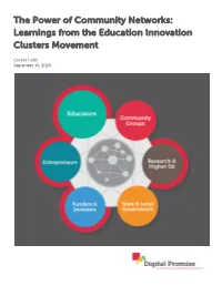 Learnings from the Education Innovation Clusters Movement