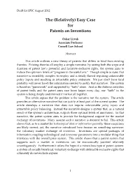 The (Relatively) Easy Case for Patents on Inventions