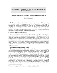 Chapter 1: Seismic Activity and Geological Background
