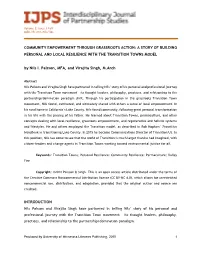 COMMUNITY EMPOWERMENT THROUGH GRASSROOTS ACTION: a STORY of BUILDING PERSONAL and LOCAL RESILIENCE with the TRANSITION TOWNS MODEL by Nils I