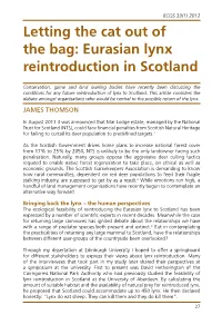 Eurasian Lynx Reintroduction in Scotland
