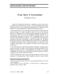 From Marx to Ecosocialism