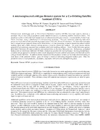 Microengineered Cold Gas Thruster System for a Co-Orbiting Satellite Assistant (COSA)