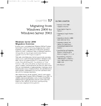 Migrating from Windows 2000 to Windows Server 2003