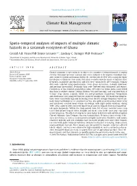 Spatio-Temporal Analyses of Impacts of Multiple Climatic Hazards in a Savannah Ecosystem of Ghana ⇑ Gerald A.B