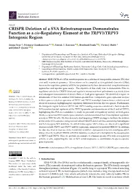 CRISPR Deletion of a SVA Retrotransposon Demonstrates Function As a Cis-Regulatory Element at the TRPV1/TRPV3 Intergenic Region